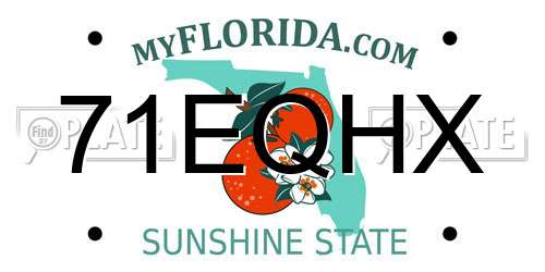 71EQHX Florida License Plate