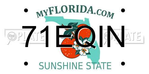 71EQIN Florida License Plate