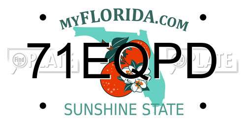 71EQPD Florida License Plate