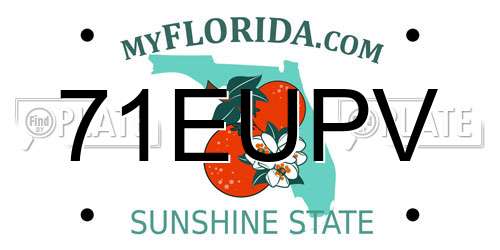 71EUPV Florida License Plate