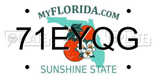71EYQG Florida License Plate