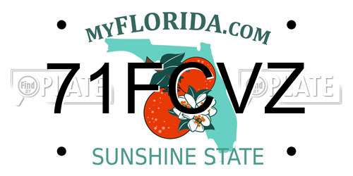 71FCVZ Florida License Plate