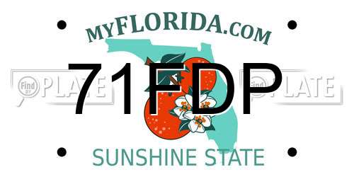 71FDP Florida License Plate