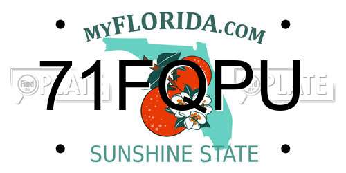 71FQPU Florida License Plate