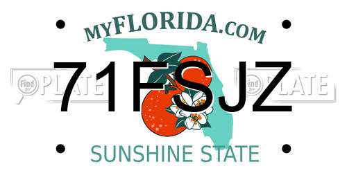 71FSJZ Florida License Plate
