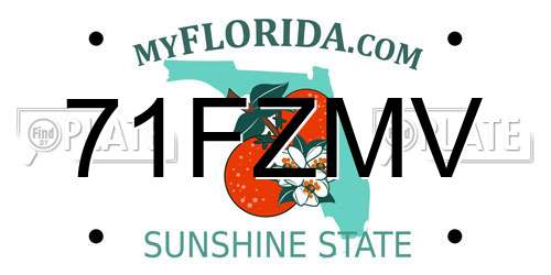 71FZMV Florida License Plate