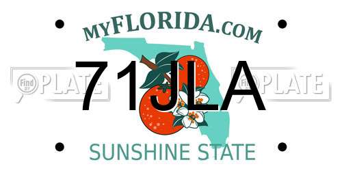 71JLA Florida License Plate