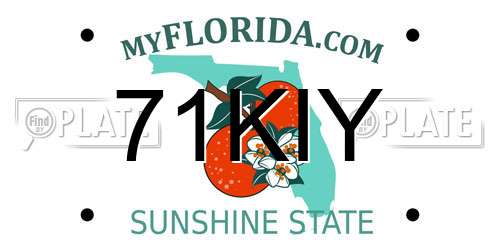 71KIY Florida License Plate