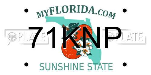 71KNP Florida License Plate