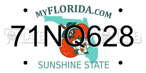 71NQ628 Florida License Plate