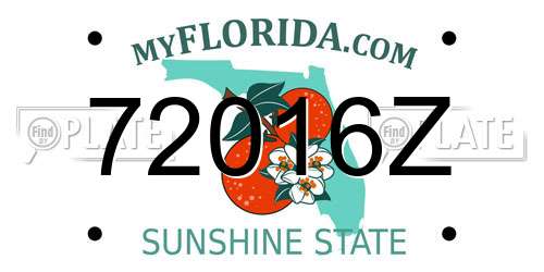 72016Z Florida License Plate