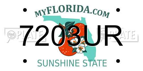 7203UR Florida License Plate