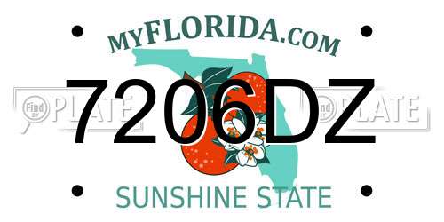 7206DZ Florida License Plate