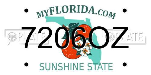 7206OZ Florida License Plate