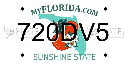 720DV5 Florida License Plate