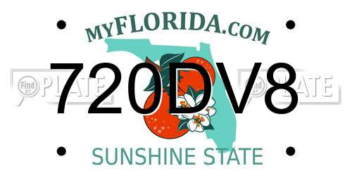 720DV8 Florida License Plate