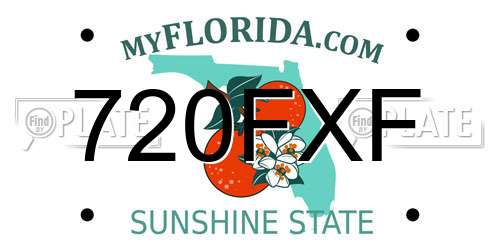 720FXF Florida License Plate