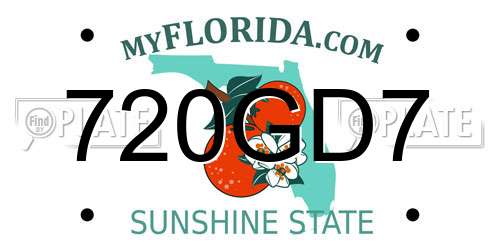 720GD7 Florida License Plate
