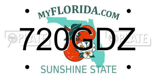 720GDZ Florida License Plate