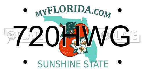 720HWG Florida License Plate