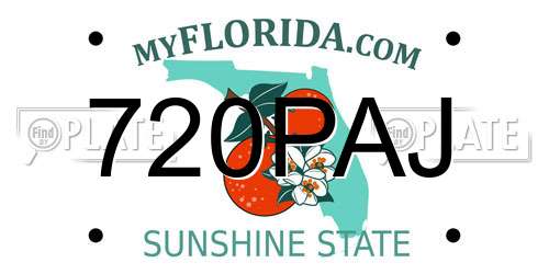 720PAJ Florida License Plate