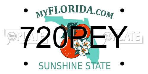 720PEY Florida License Plate