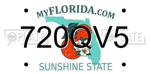 720QV5 Florida License Plate