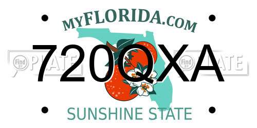 720QXA Florida License Plate
