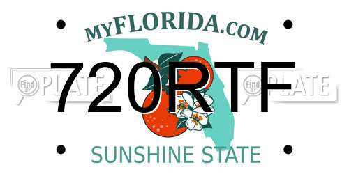 720RTF Florida License Plate