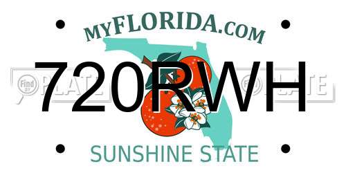 720RWH Florida License Plate