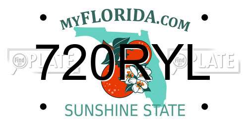 720RYL Florida License Plate