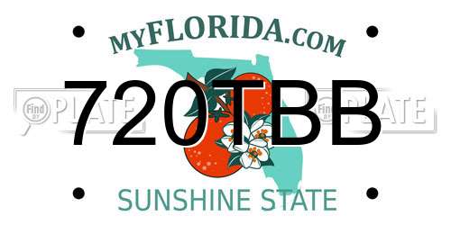 720TBB Florida License Plate