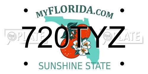 720TYZ Florida License Plate