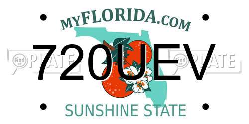 720UEV Florida License Plate
