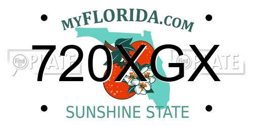720XGX Florida License Plate