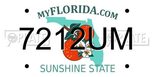 7212UM Florida License Plate