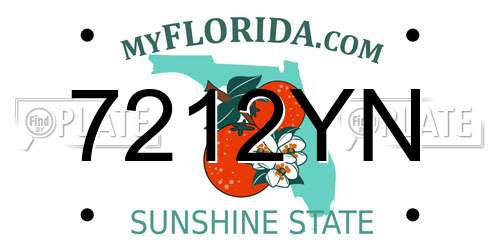 7212YN Florida License Plate