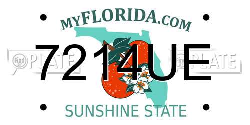 7214UE Florida License Plate