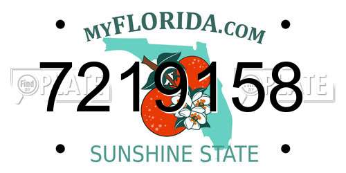 7219158 Florida License Plate