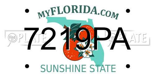 7219PA Florida License Plate