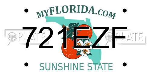 721EZF Florida License Plate