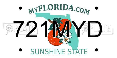 721MYD Florida License Plate