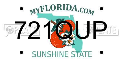 721QUP Florida License Plate