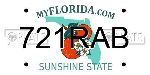 721RAB Florida License Plate