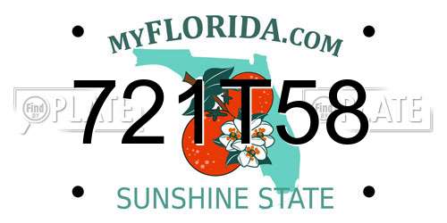 721T58 Florida License Plate