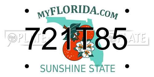 721T85 Florida License Plate
