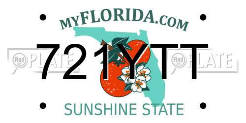 721YTT Florida License Plate