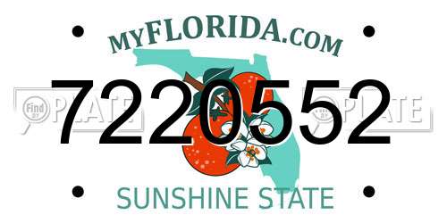 7220552 Florida License Plate