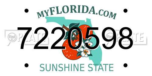 7220598 Florida License Plate