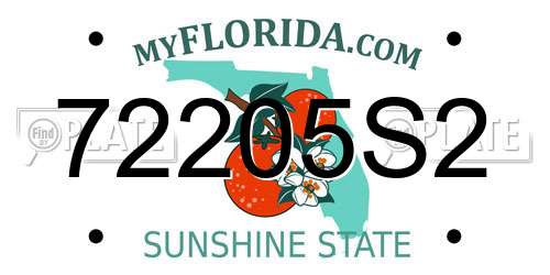 72205S2 Florida License Plate